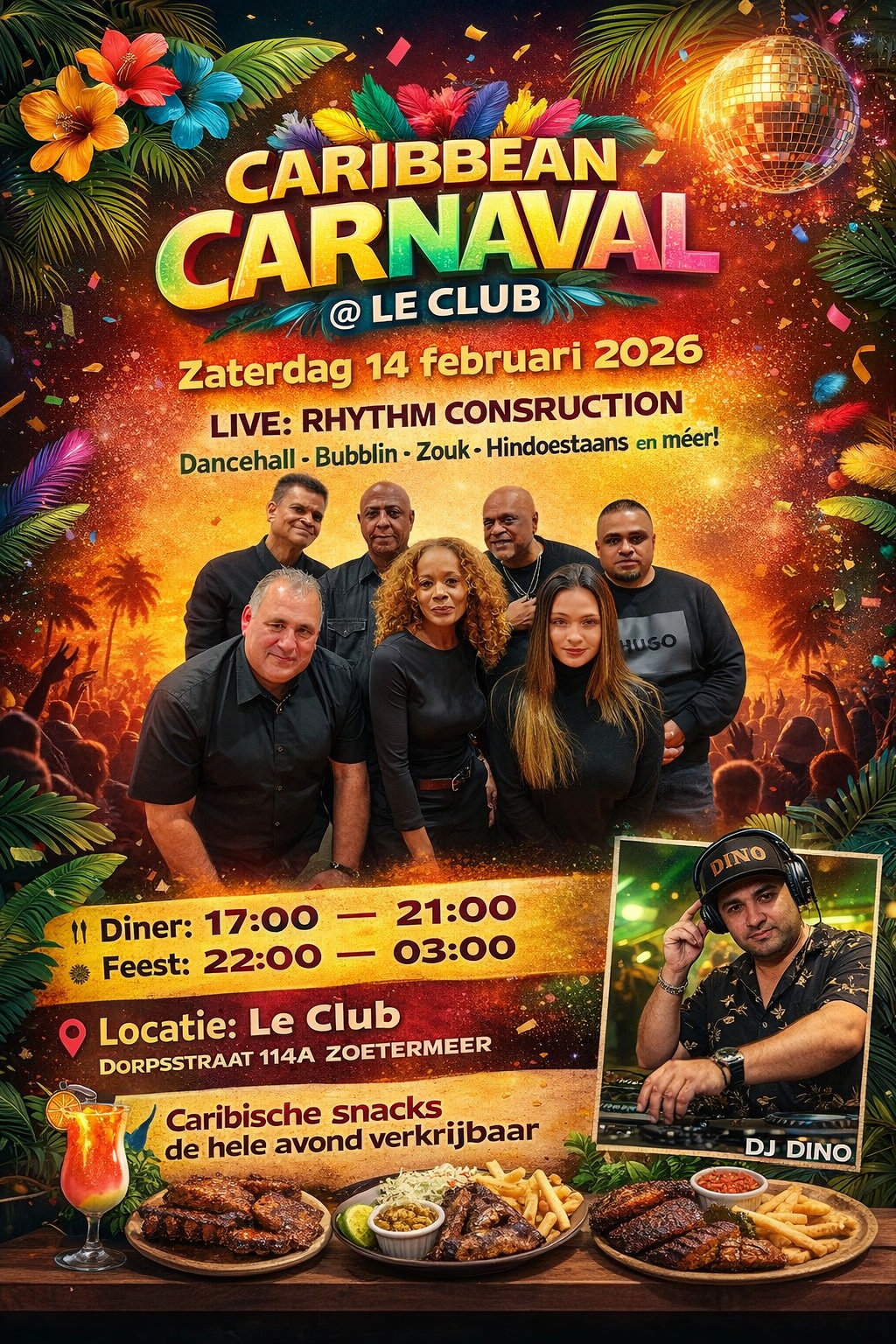 caribbean carnaval le club flyer